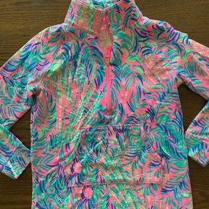 Lilly Pulitzer Popover in Tiki Pink Royal Lime Girl’s Size Large 8-10.